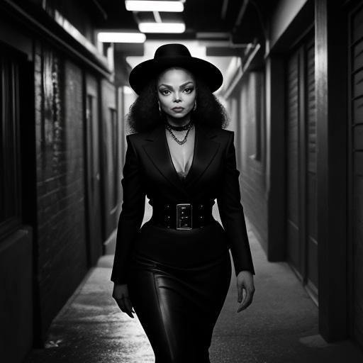 Janet Jackson in Hitchcock Noir Style