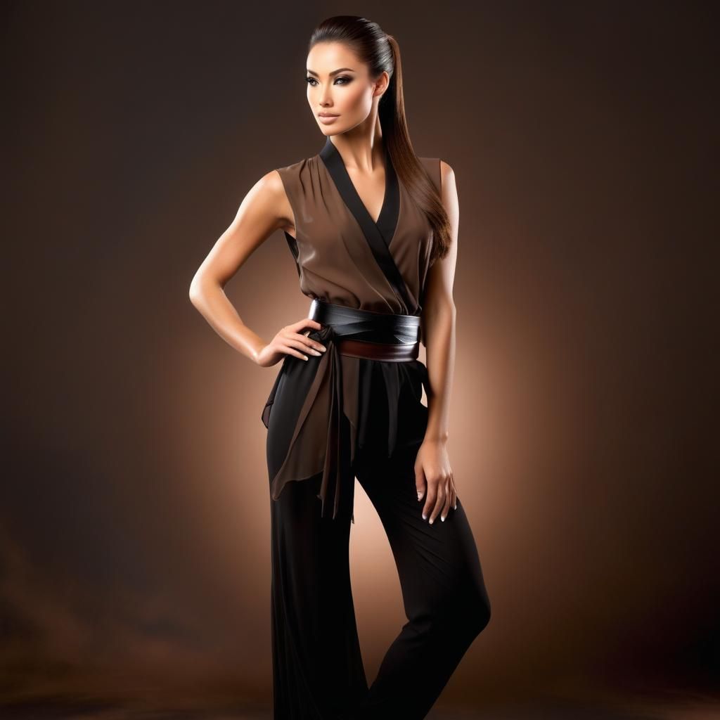 Side Facing Portrait of Woman with Brown Ponytail