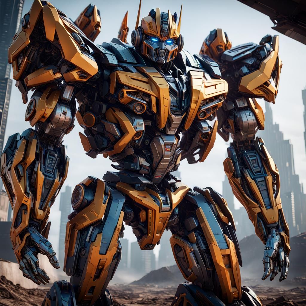Futuristic Transformers in Sci-Fi Cinematic Scene