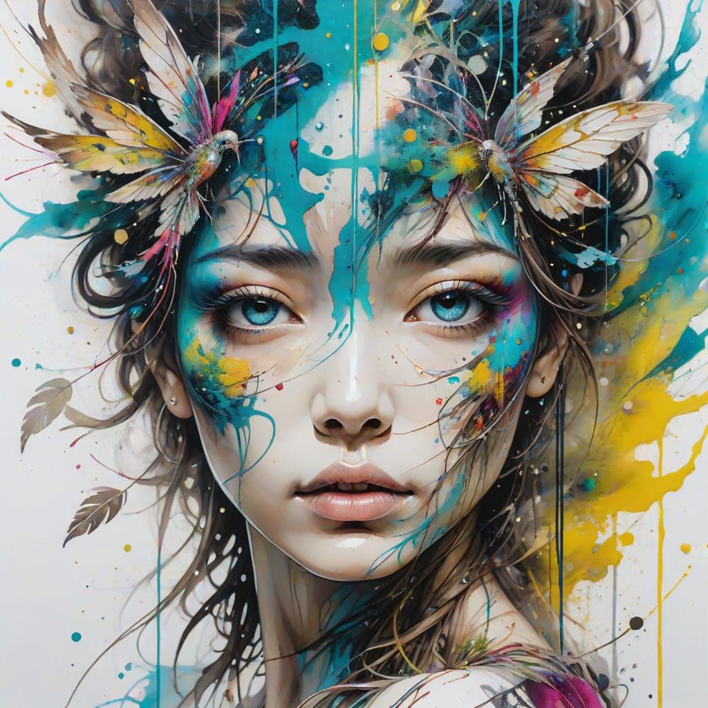 Ethereal Celestial Transformation in Abstract Art