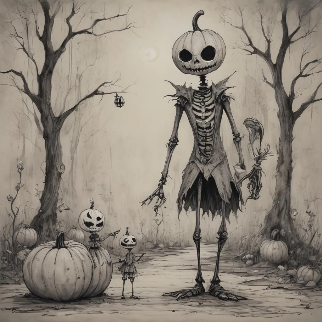 Jack Pumpkinhead and Pumpkin Princess, Burtonesque