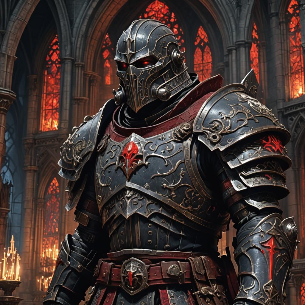 Duergar War Cleric of Bane in Gothic Cathedral
