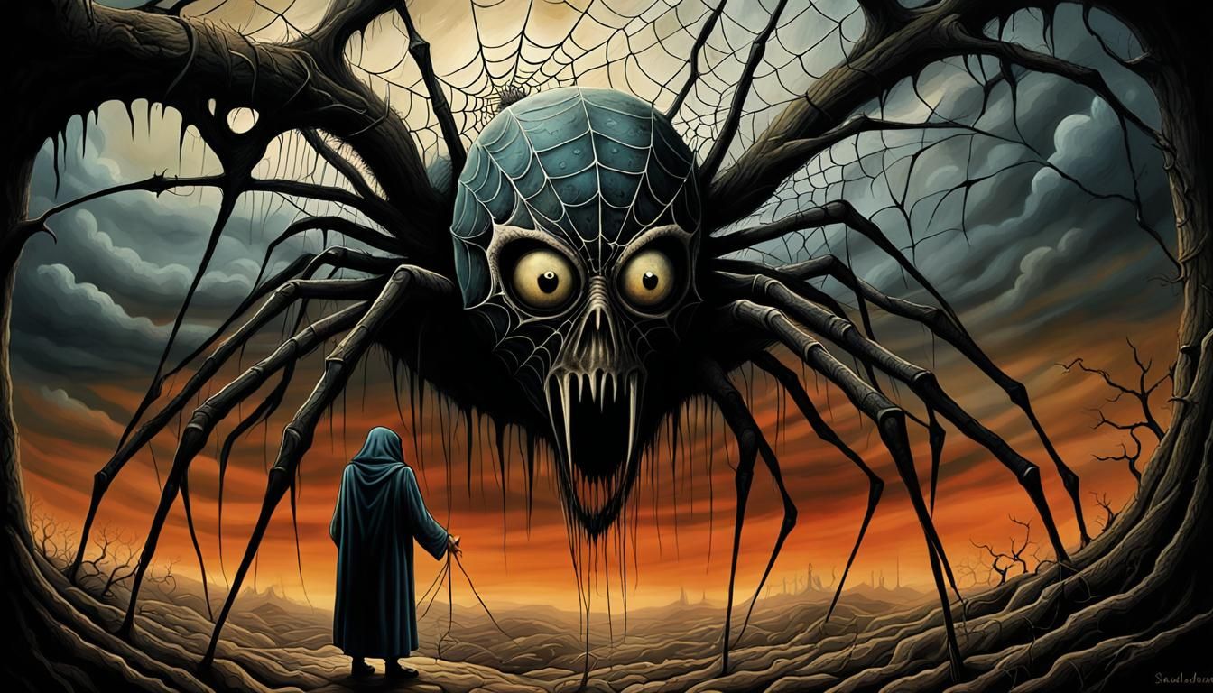 Surreal Pagan Horror with Spiderweb Eyes