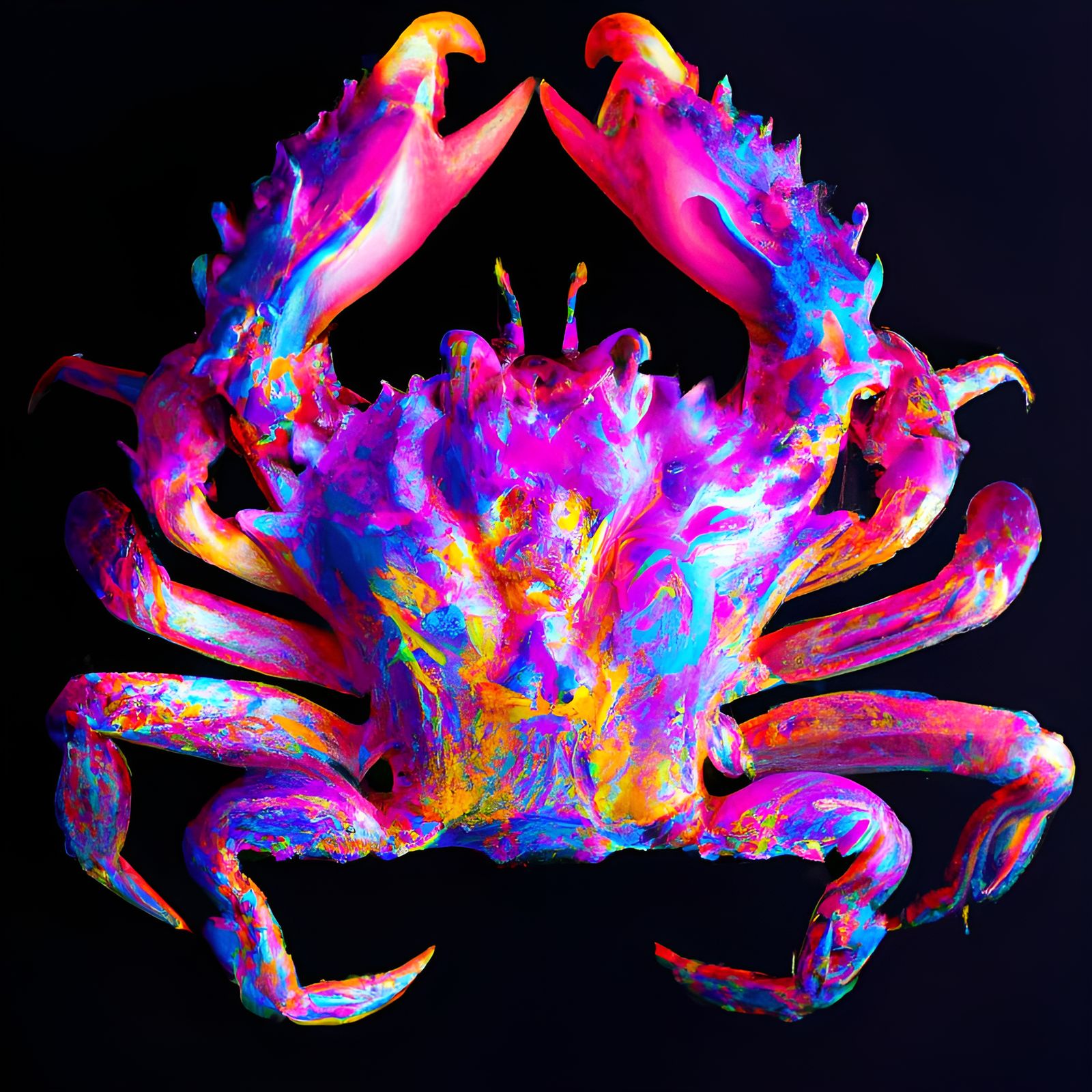 Hyperdetailed Multicolored Crab in Hyperreal Style