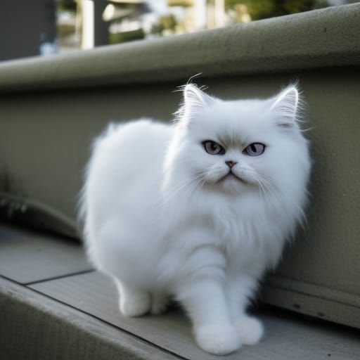 White Persian Cat in Divine Sunshine