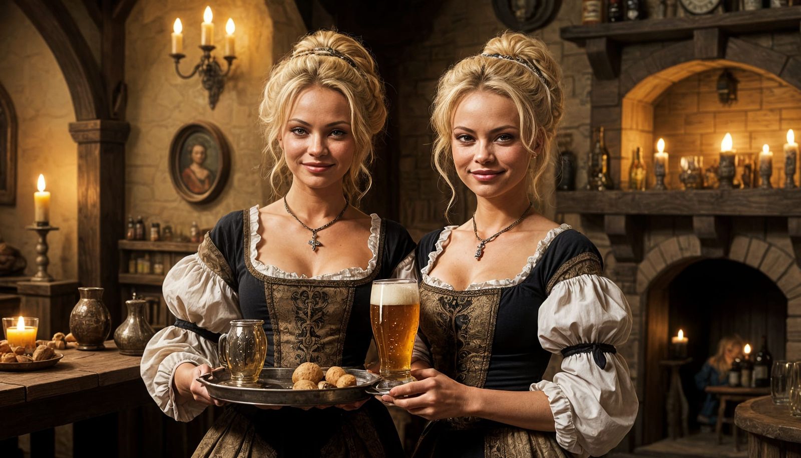 Medieval Barmaid Winks at the Camera