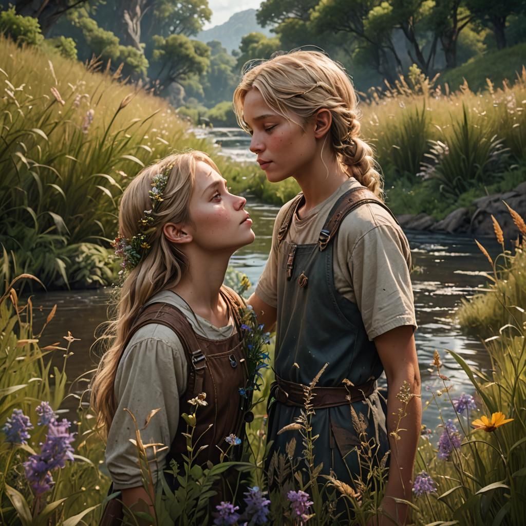 Kiss by the River: Fantasy Concept Art