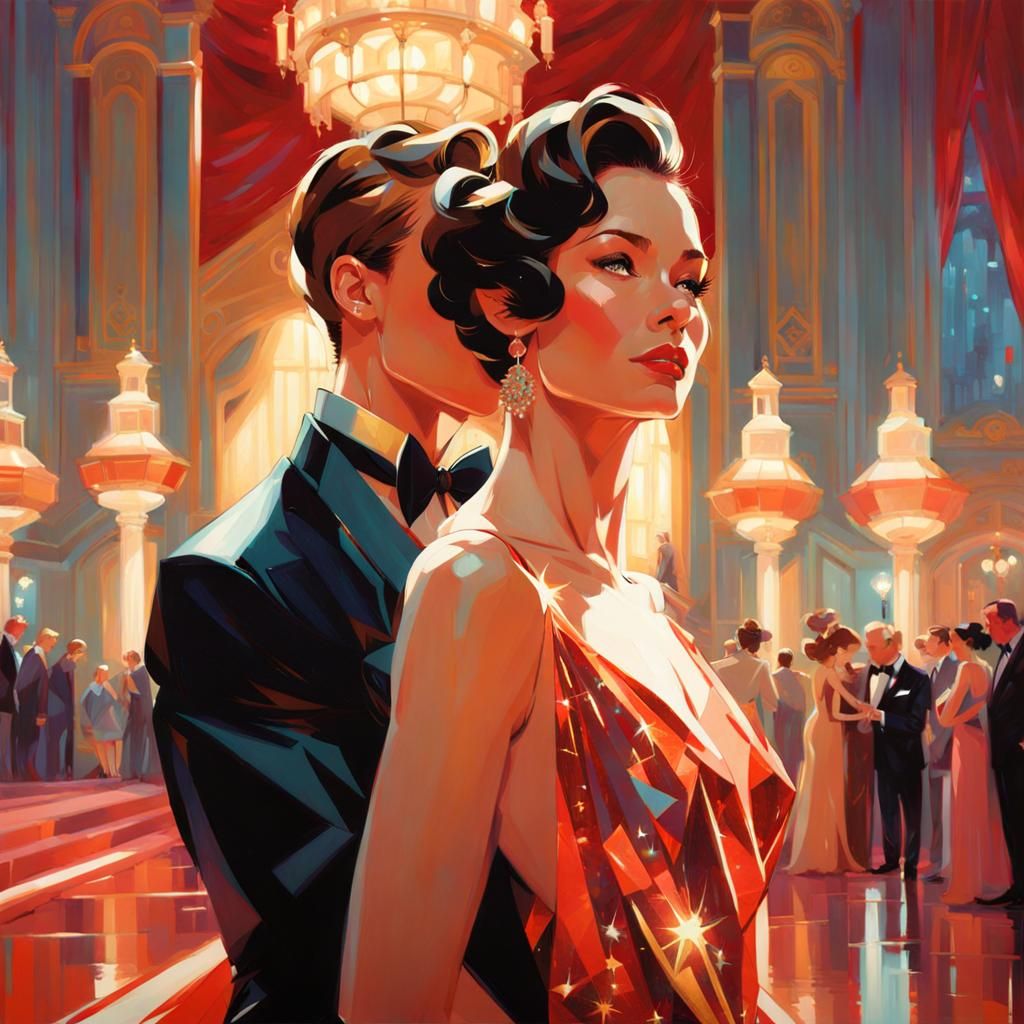 Fantasy Award Show with Red Carpet in Digital Art Style