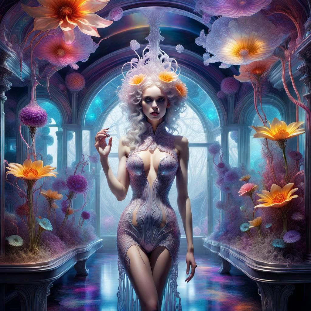 Dreamy Nightclub Concept Design with Quantum Flowers