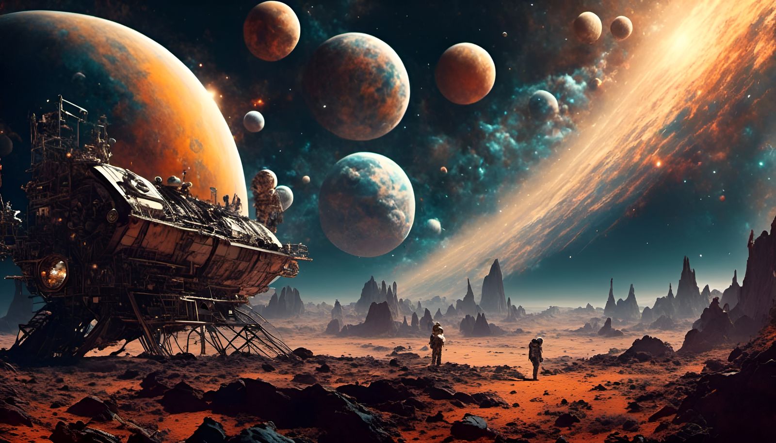 Realistic Spacescape Generated by AI