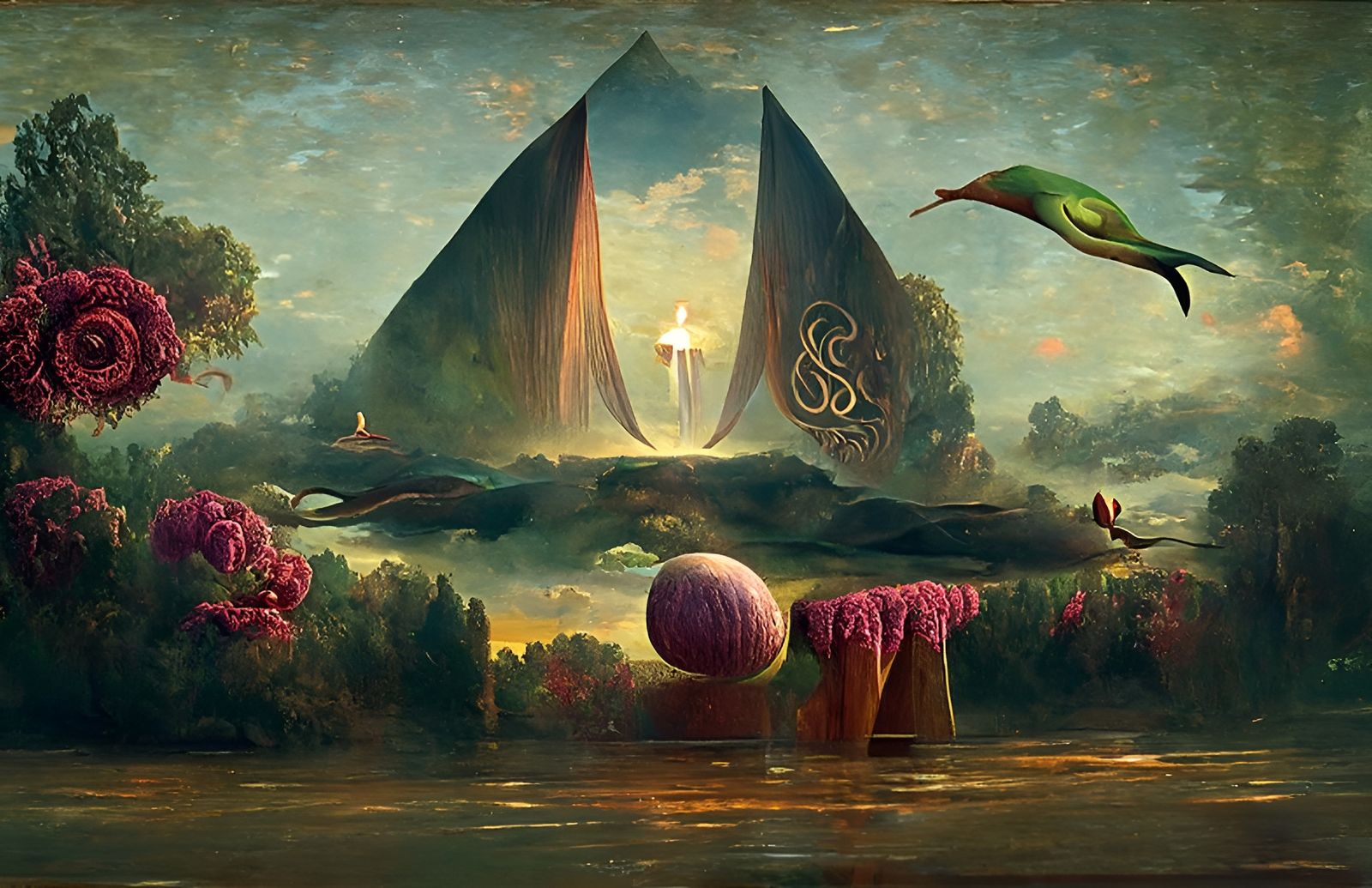 Psychedelic Painting of Meaningful Symbolism