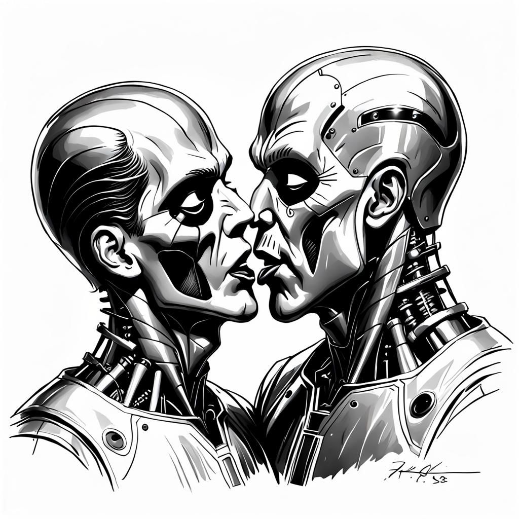 Horror Kiss: A Patent Drawing Illustration