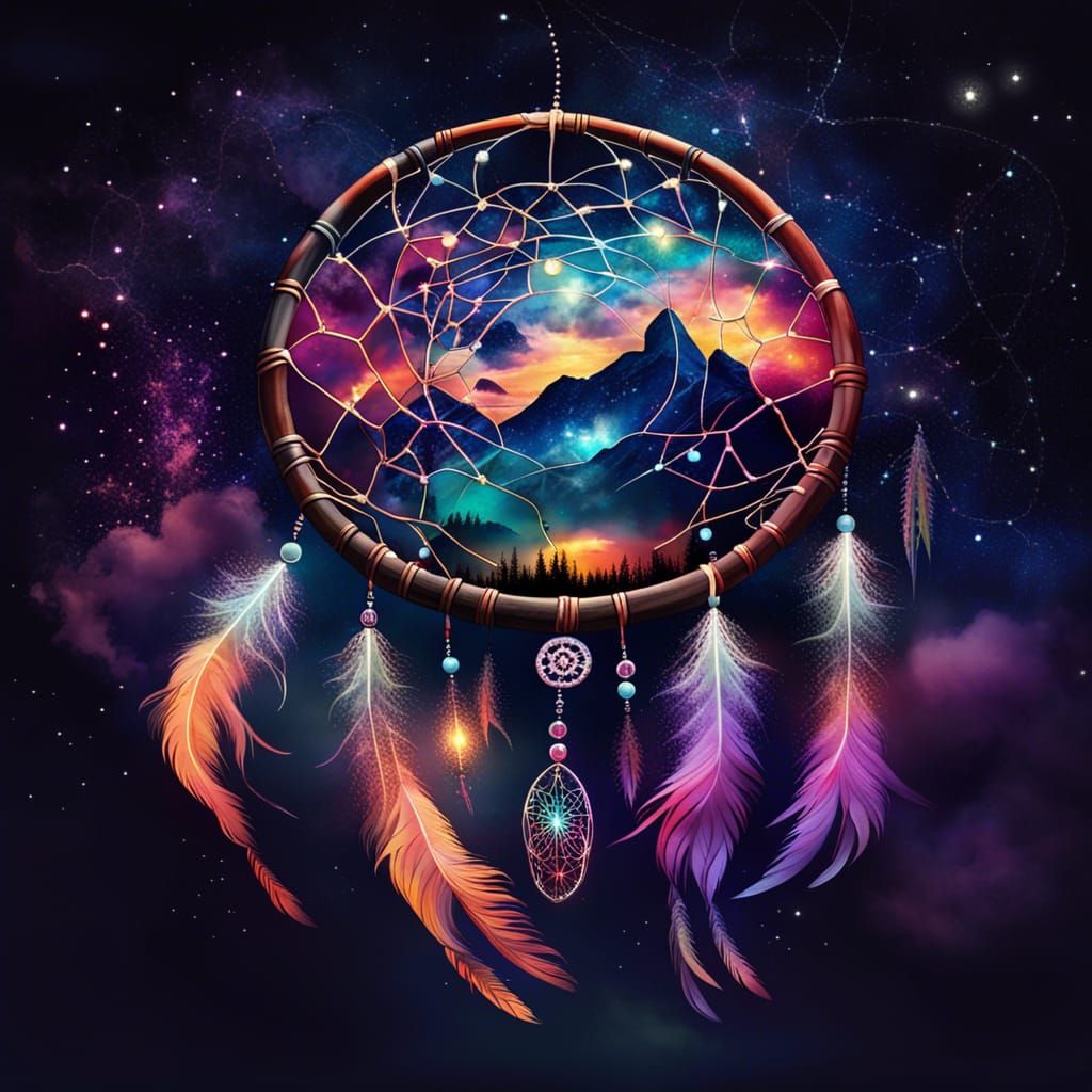 Vibrant Dreamcatcher in a Cosmic Landscape