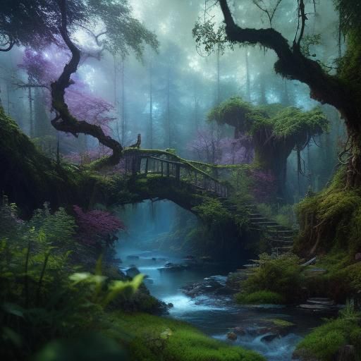 Mystical Forest Portrait in Detailed Matte Painting