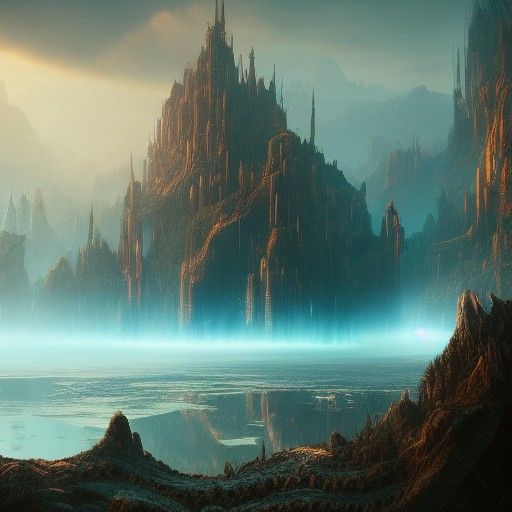 Fantastical Melancholy Explosion in Detailed Matte Painting