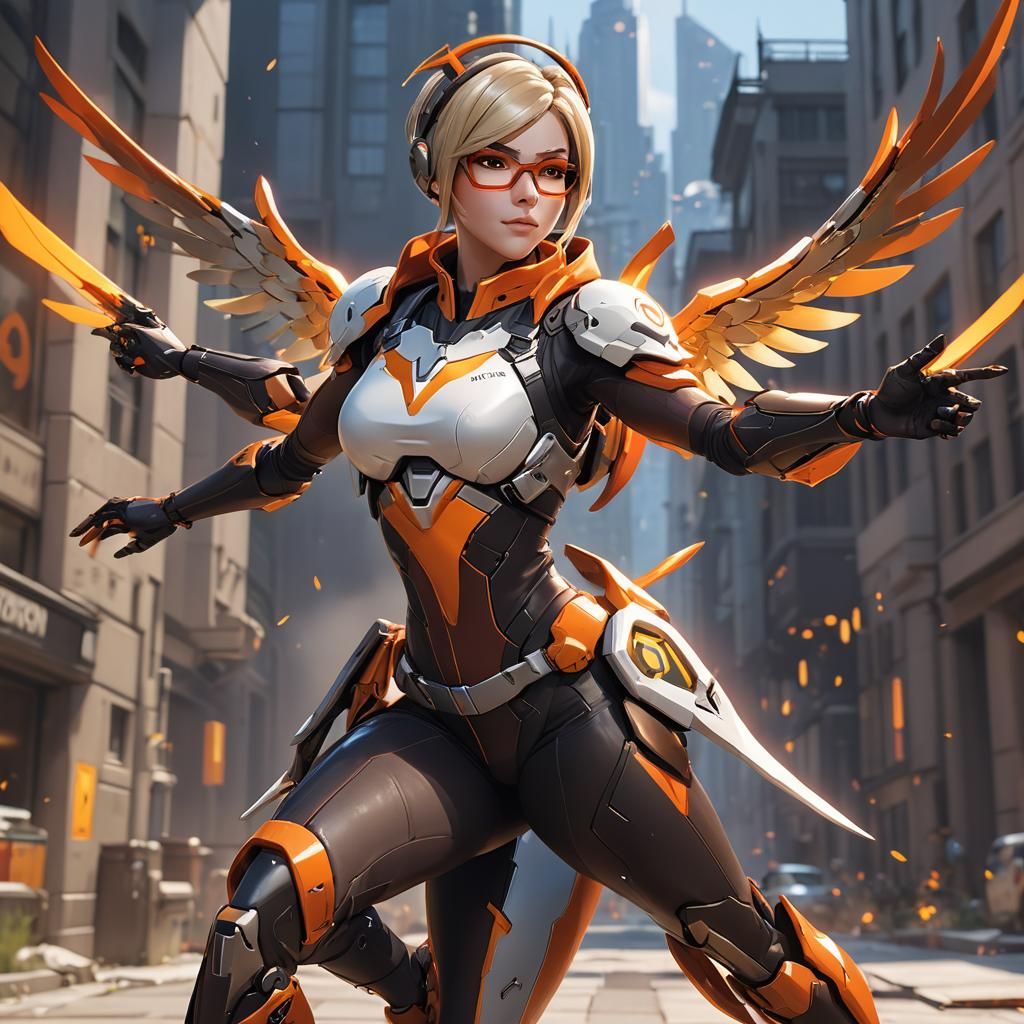 Mercy as Velma Dinkley in 3D Anime Art