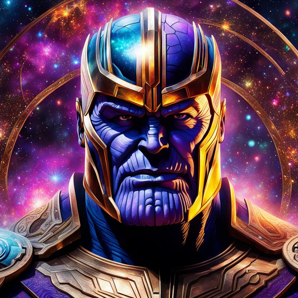 Thanos in Holographic Astral Cosmic Illustration