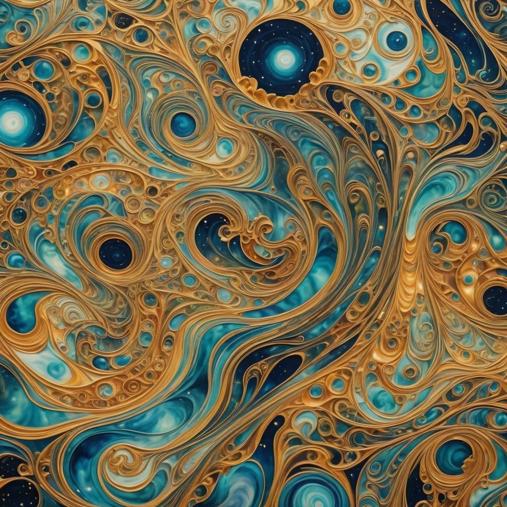 Surreal Cosmic Energy Fabric on Alien Planet