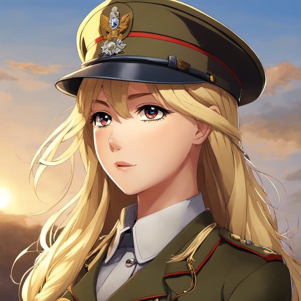 Anime Girl in WW1 Australian Uniform