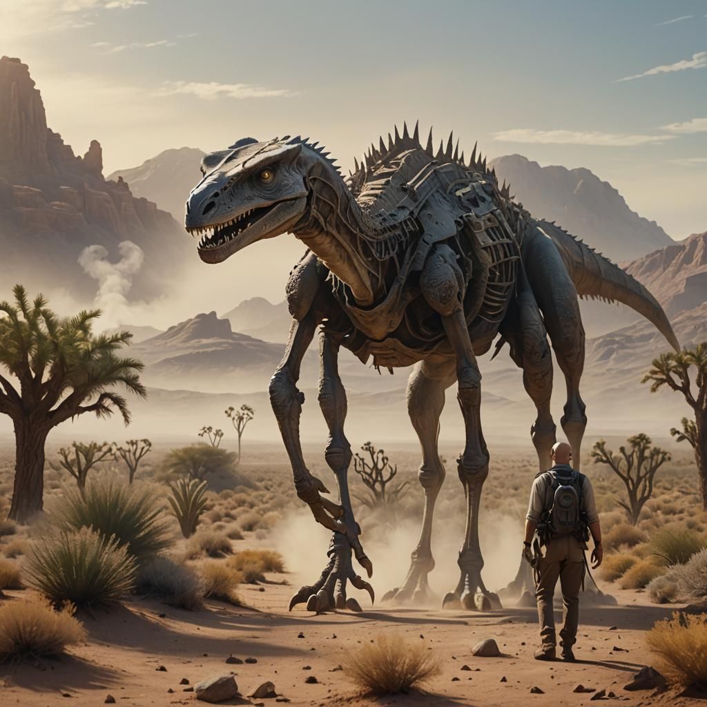 Surreal Desert Creature in Ethereal Landscape