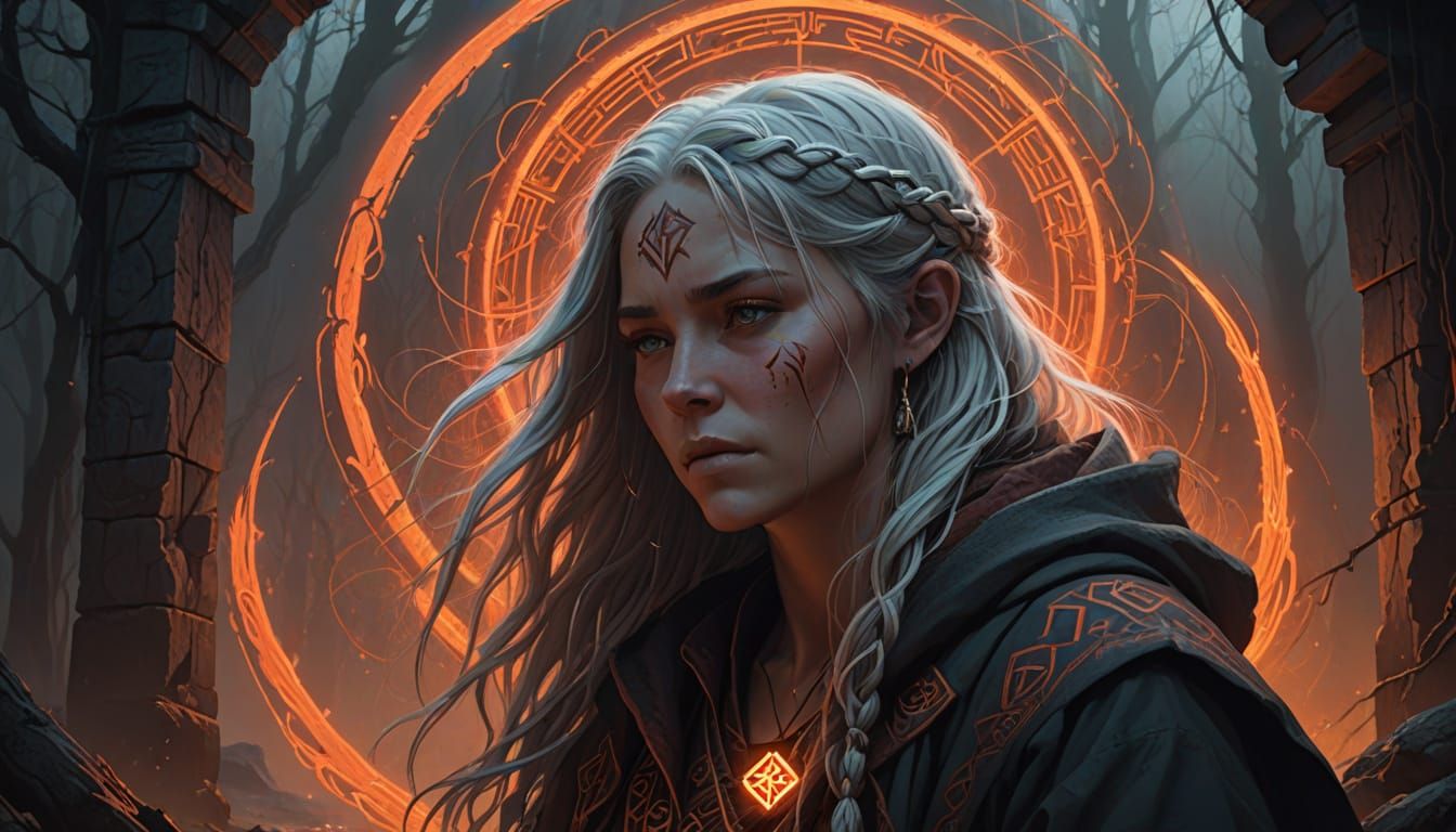 Ethereal Goddess of Nordic Runes Unveils Future Prophecy