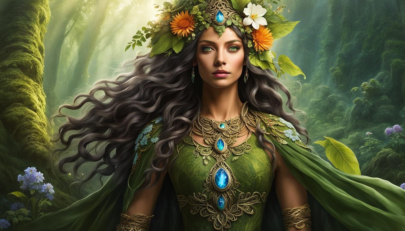 Gaia Guardian: Majestic Earth Goddess Portrait in Unreal Eng...