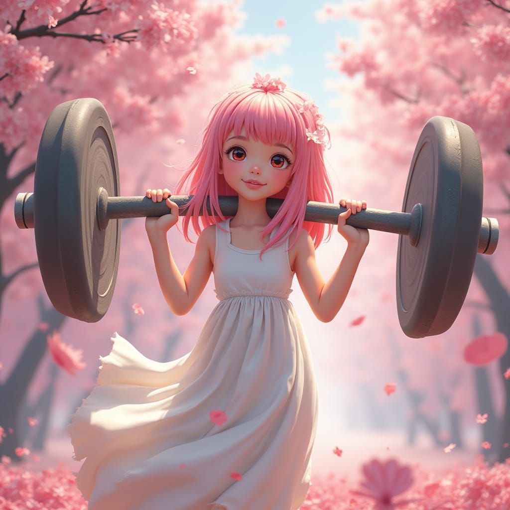 Sakura Lifts 500kg Weight Amid Cherry Blossoms