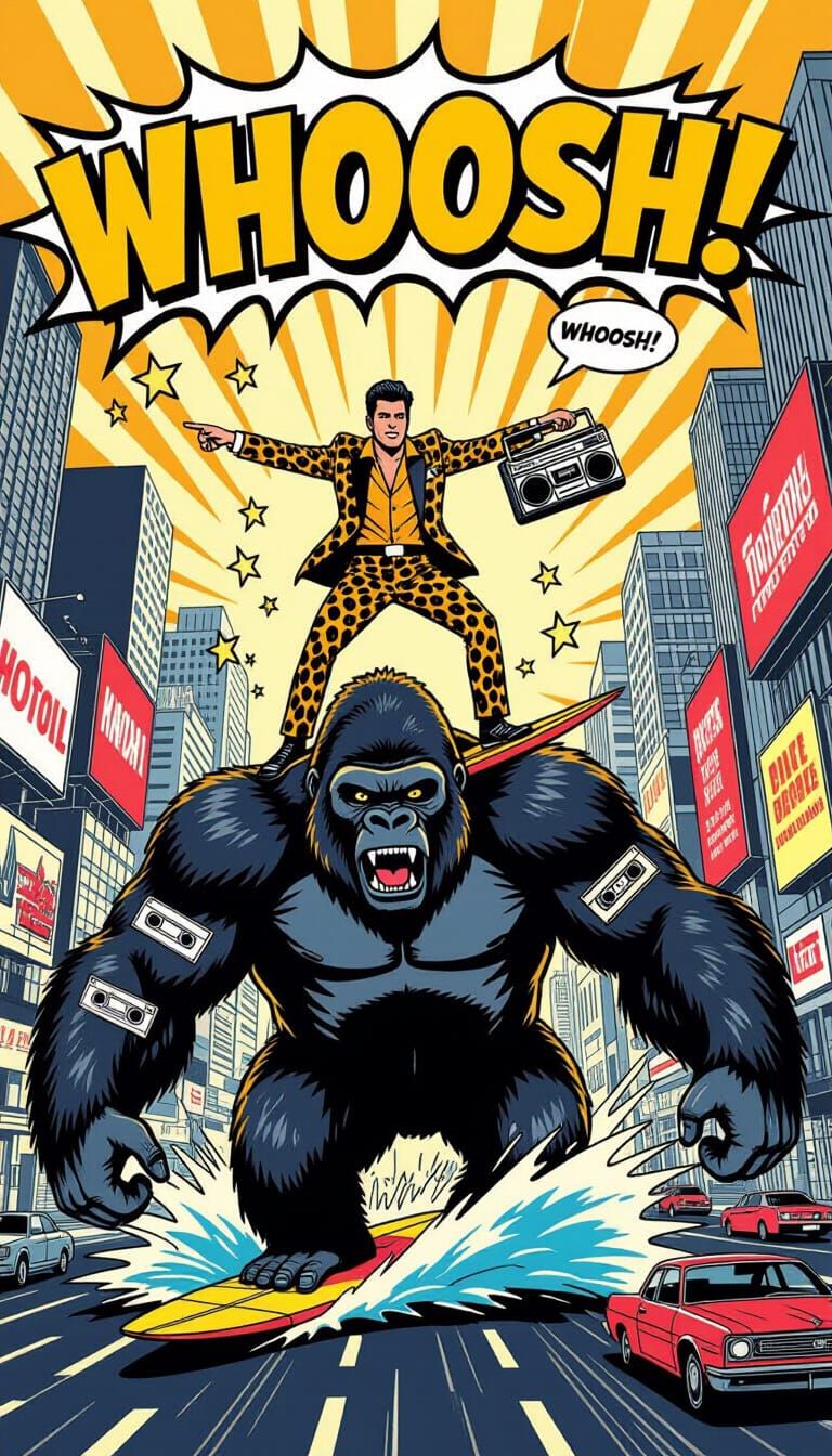 Leopard Suit Cassette Gorilla Surfing Adventure