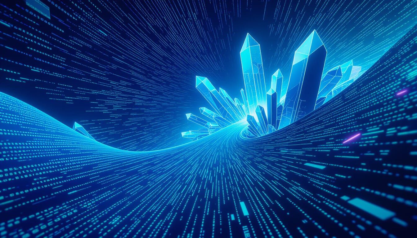 Abstract Binary Code Sculpture in Digital Art Style