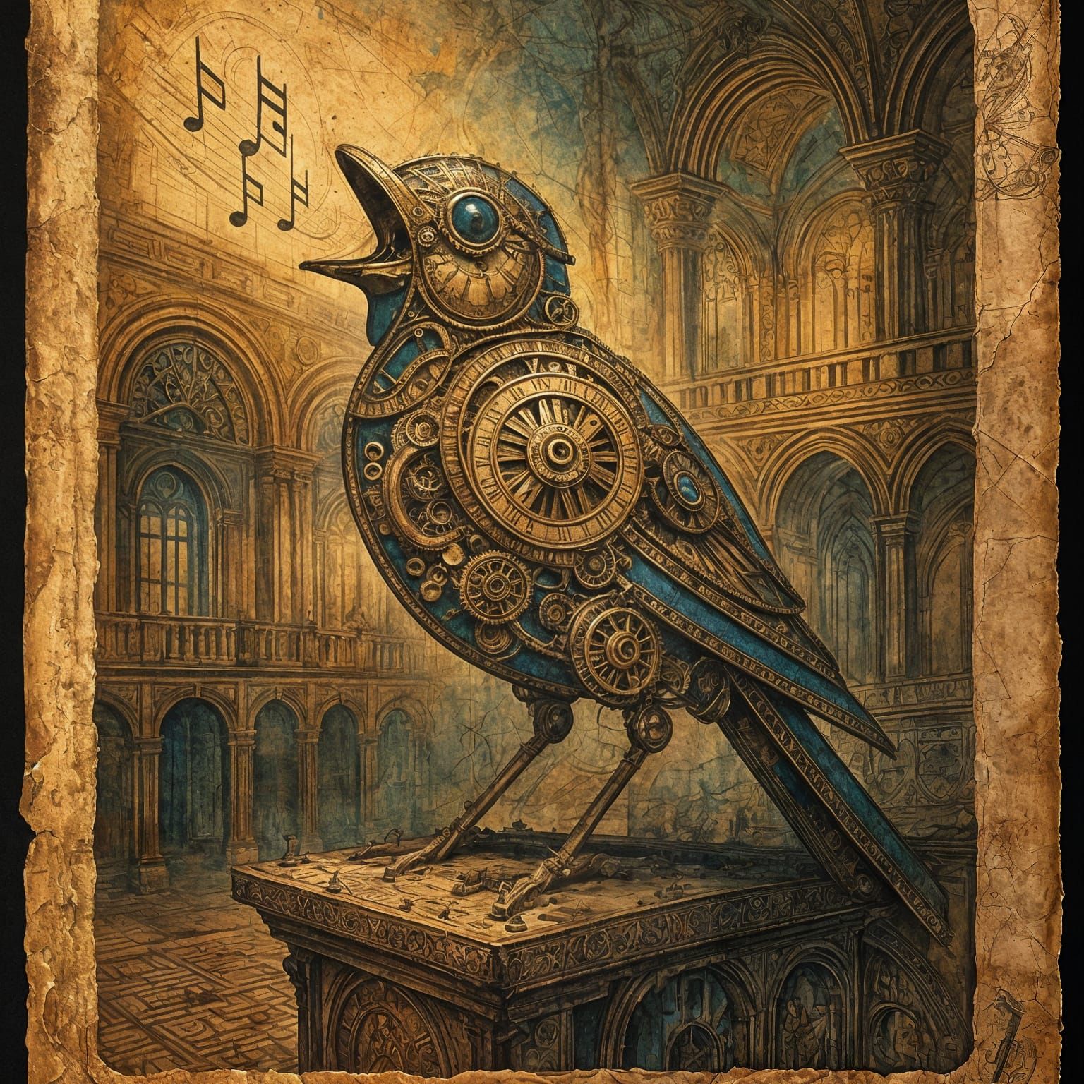 Clockwork Songbird in Abandoned Music Hall