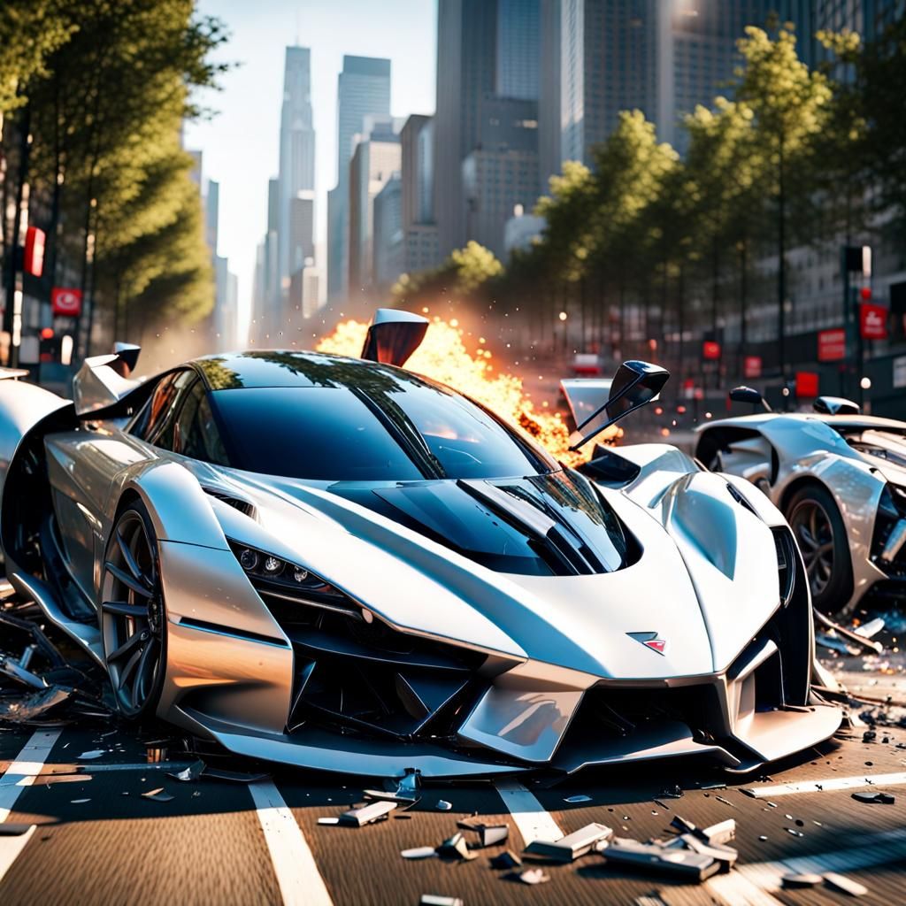 Accident hypercar collision