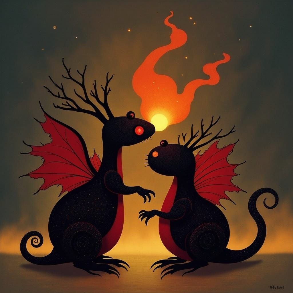 Romantic Lava Demons Erupting with Love Hearts