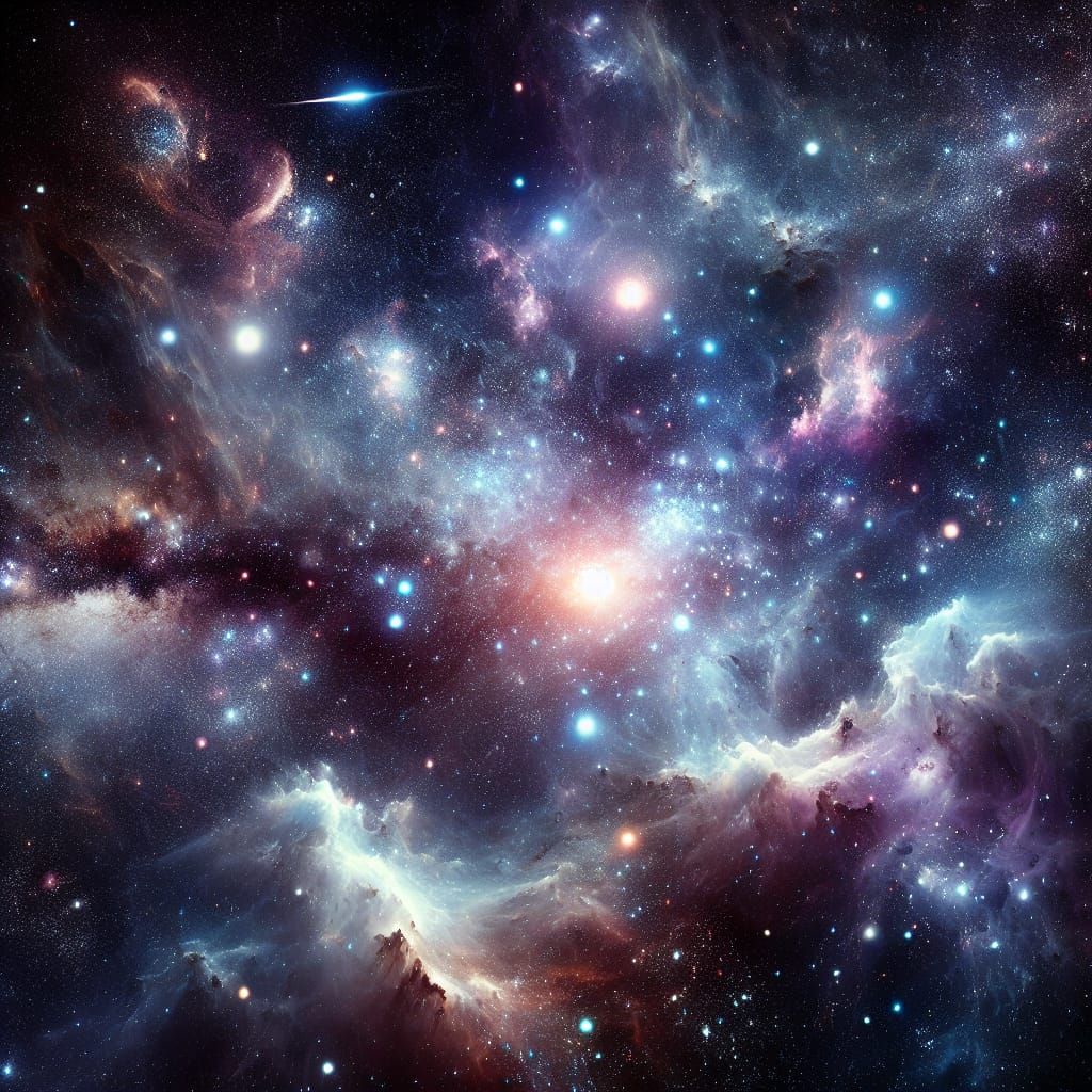 Expansive Cosmos: Nebula and Distant Stars