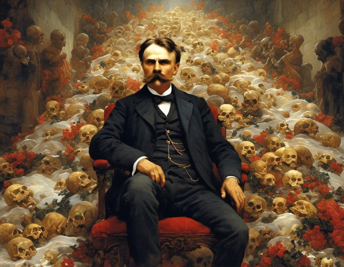 Nietzsche as Masochistic Christian in Hyperreal Portrait