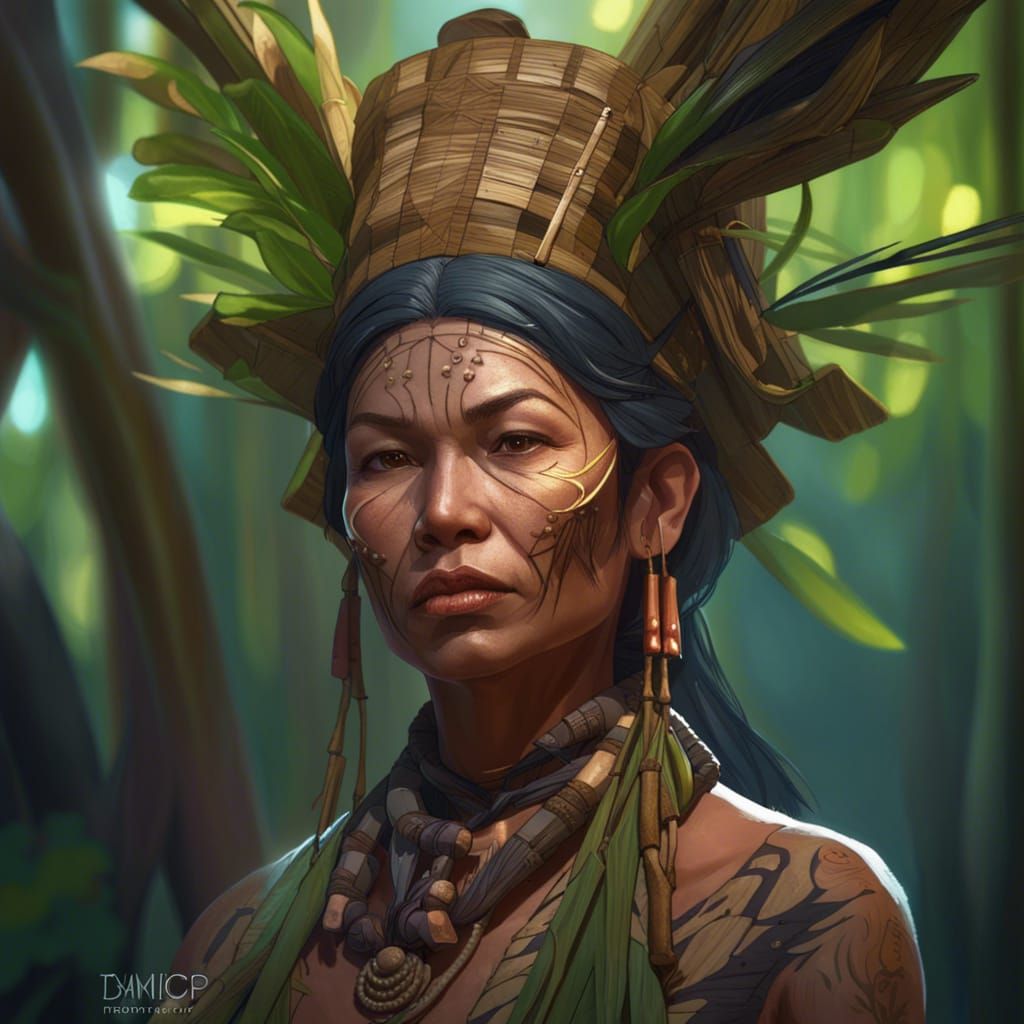 Filipino Witch Doctor Portrait in Hyperdetailed Style