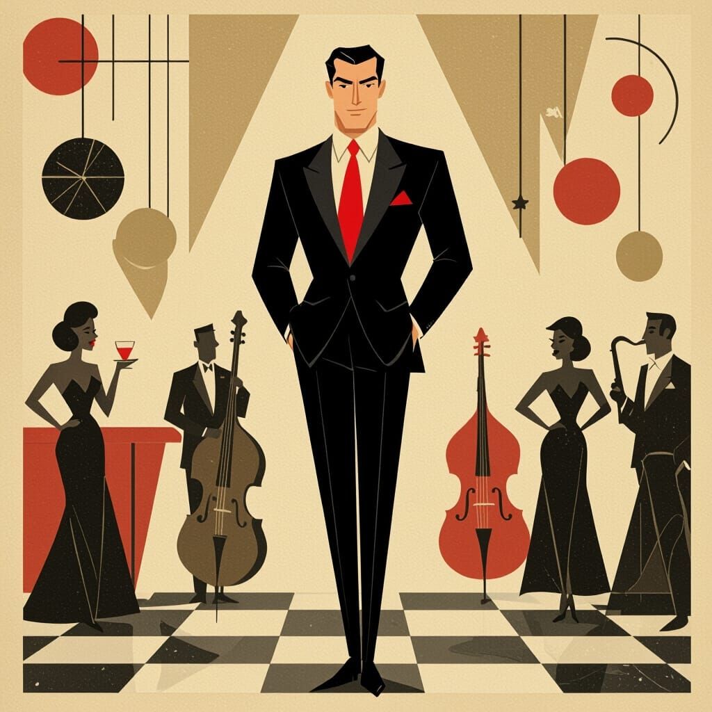 Spectre in a Retro 1950s Jazz Club, Art Deco Style