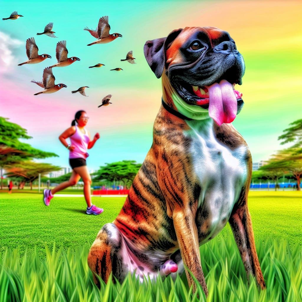 Boxer Dog Enjoying a Sunny Day at the Park