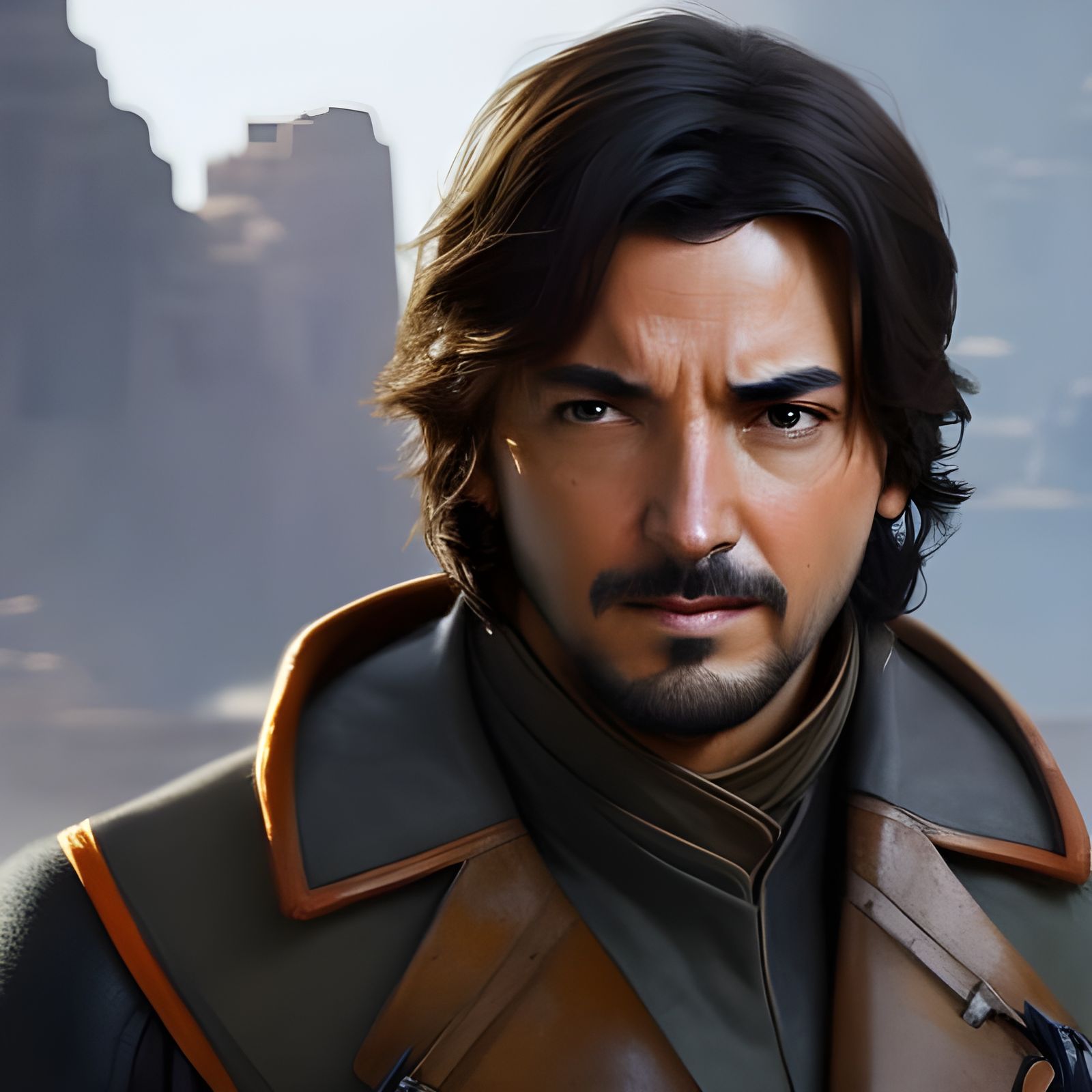 Cassian Andor Spy Portrait in Art Nouveau Style