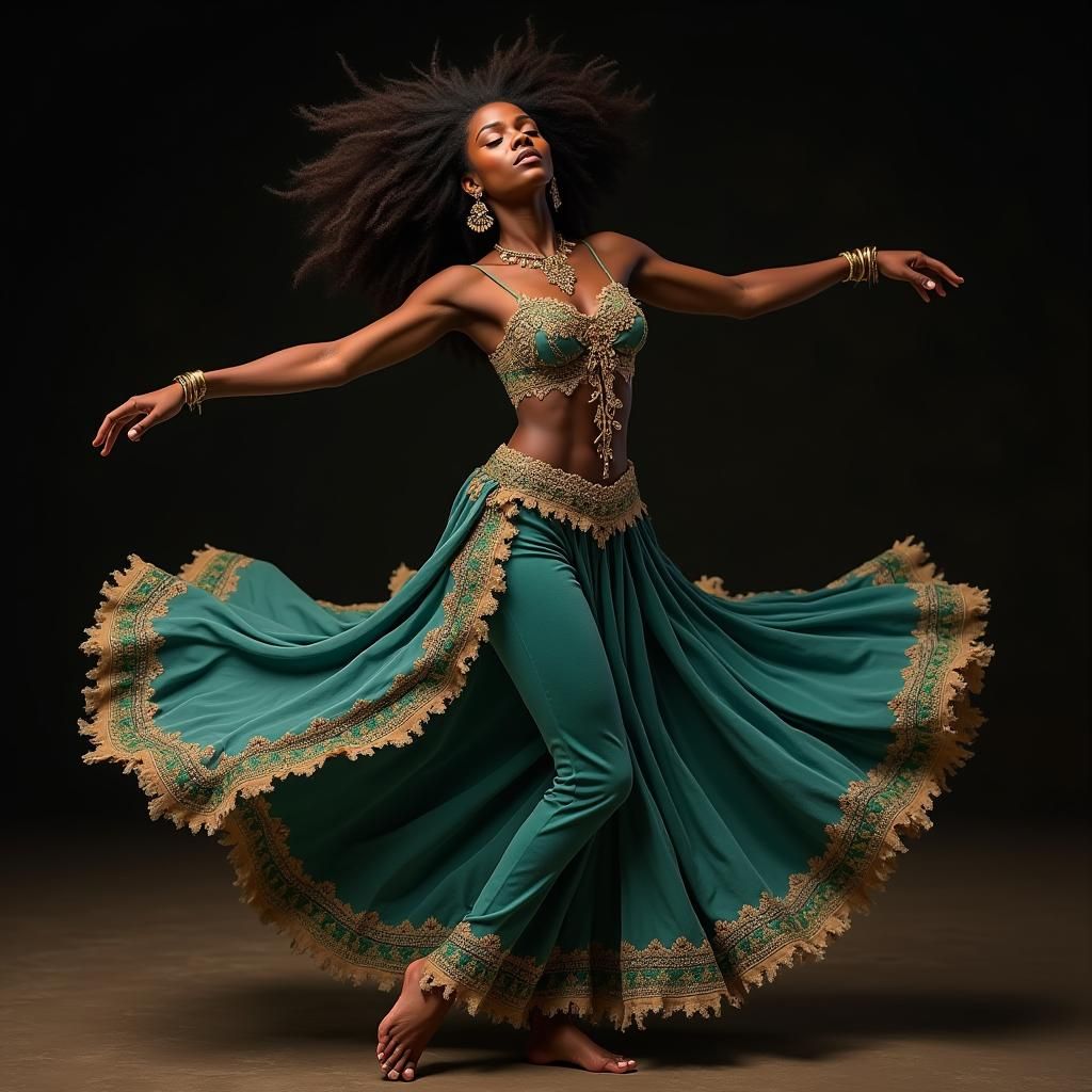 Fantasy Gypsy Dancer in a Dreamlike Matte Painting