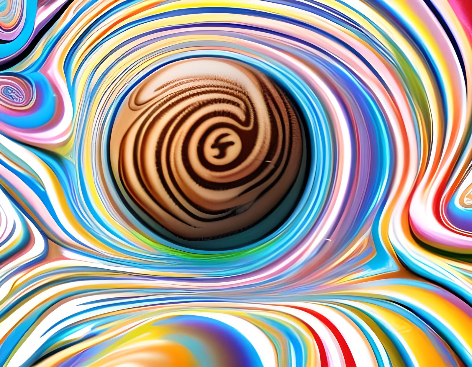 Photorealistic Swirly Chocolate with Lightning Reflections