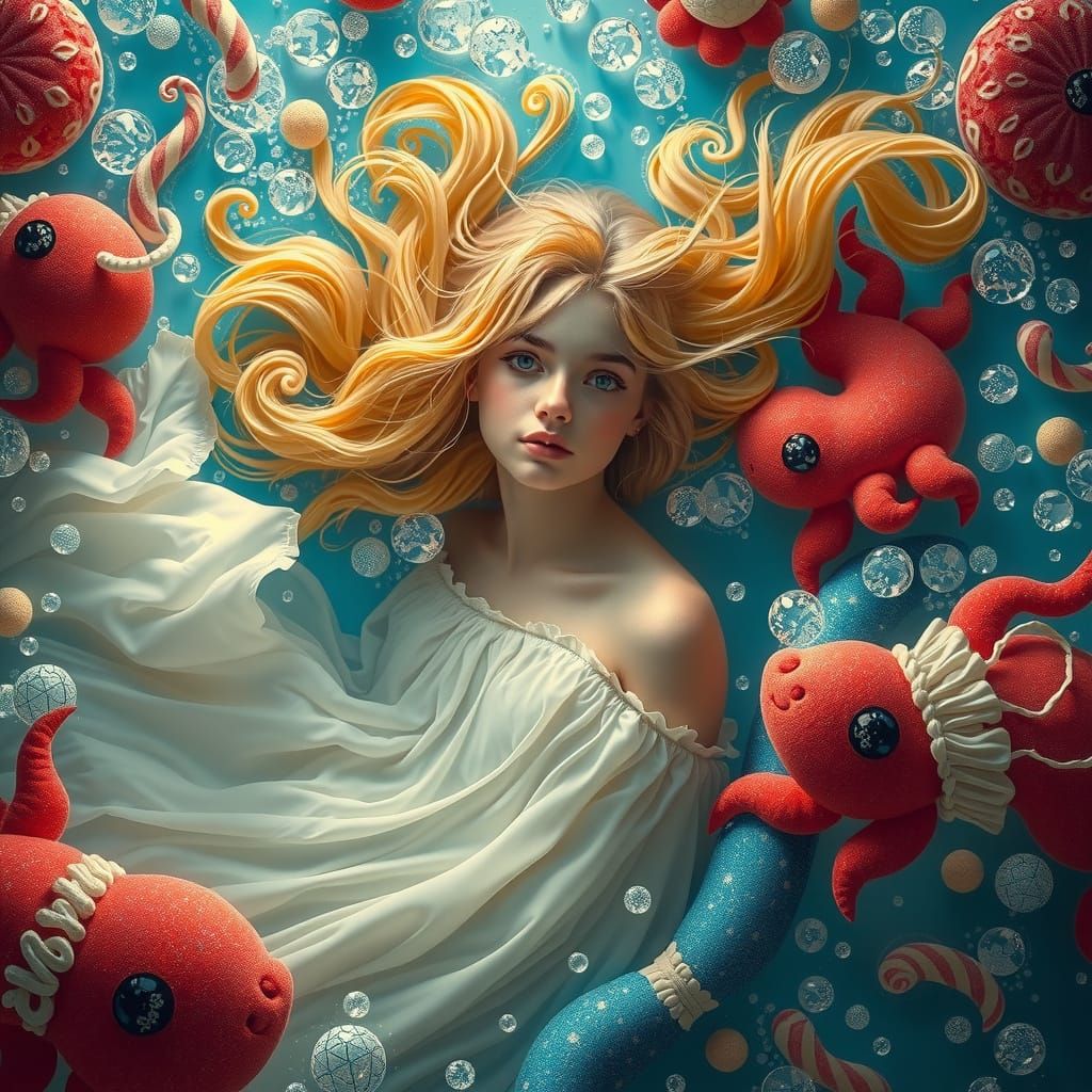 Candy Ocean Dreamscape in Surrealist Style