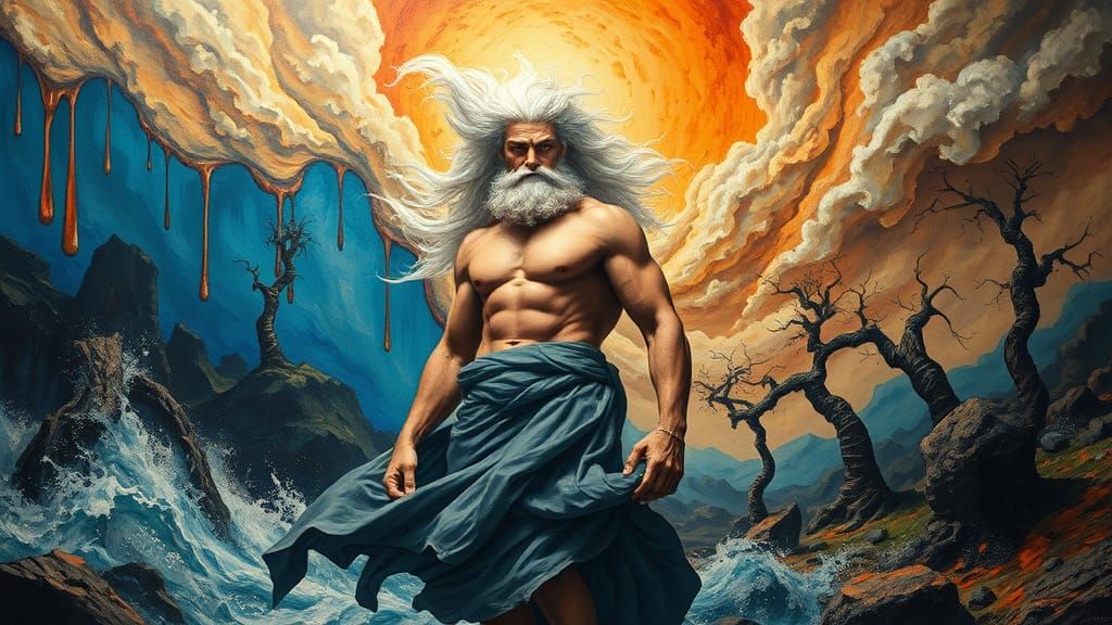 Aeolus Unleashes a Storm in Surreal Landscape