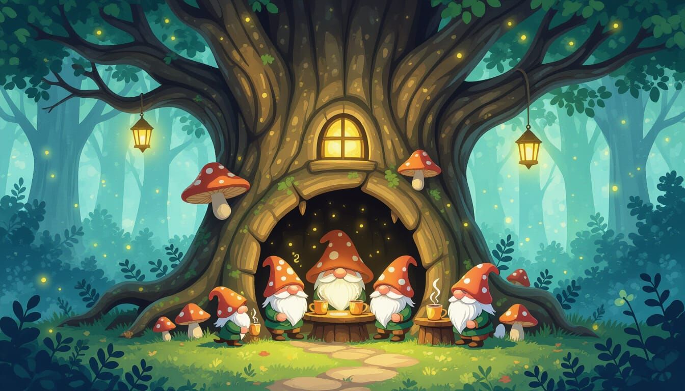 Whimsical Woodland Cafe in Ancient Tree Hollow