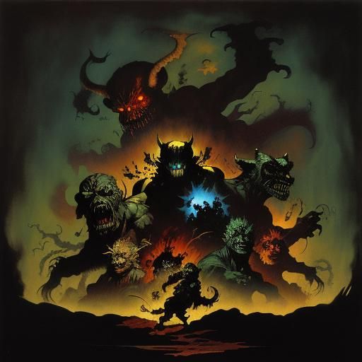 Grotesque Creatures Emerging from Darkness