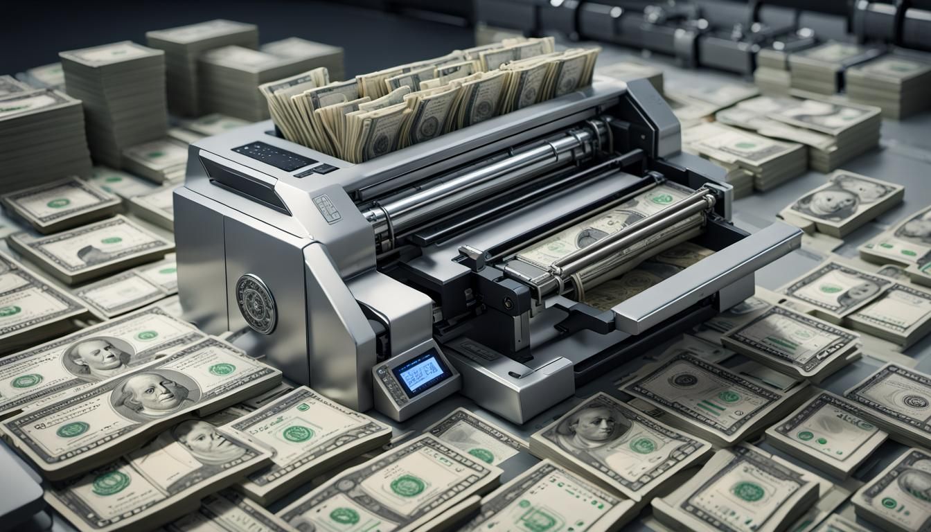 Futuristic Federal Reserve Money Printing Machine