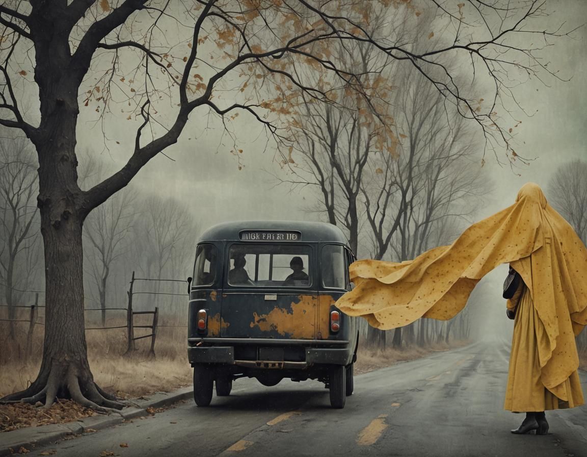 Monochromatic Portrait of Hopelessness in Belkina/Gray Style