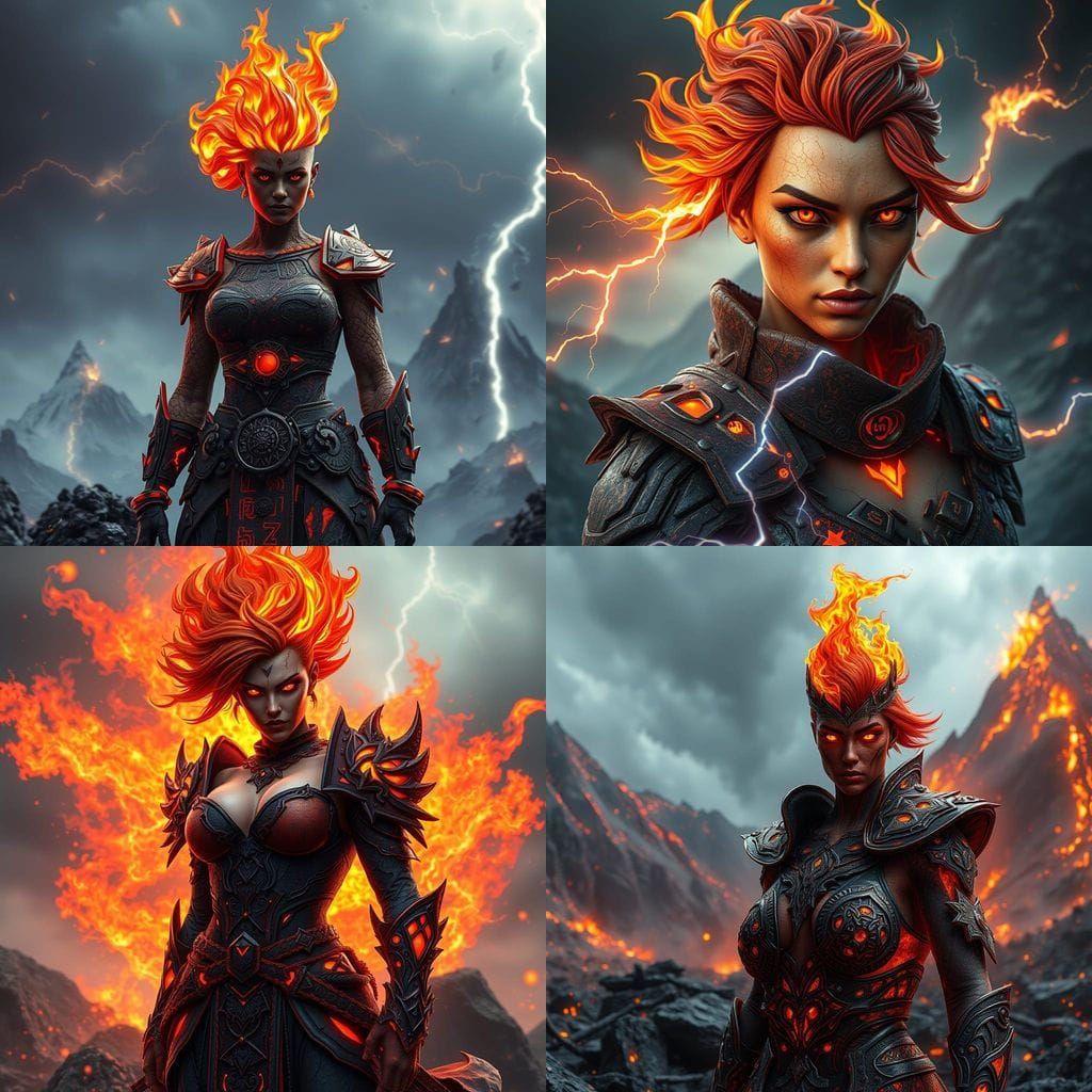 Epic Elemental Conduit in Volcanic Armor, Channeling Earth, ...