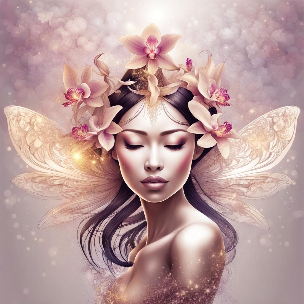 Orchid Fairy with Shimmering Dust