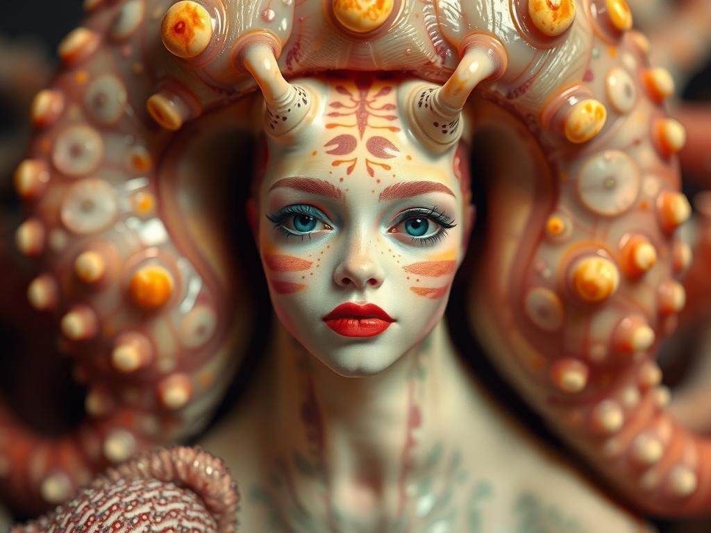 Sea Slug with Celebrity Face, Surreal Photorealism