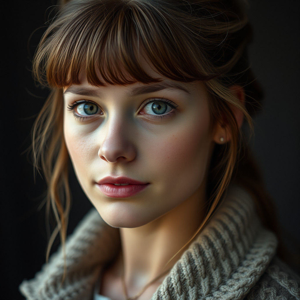 Brave Woman Explorer with Starlight Eyes